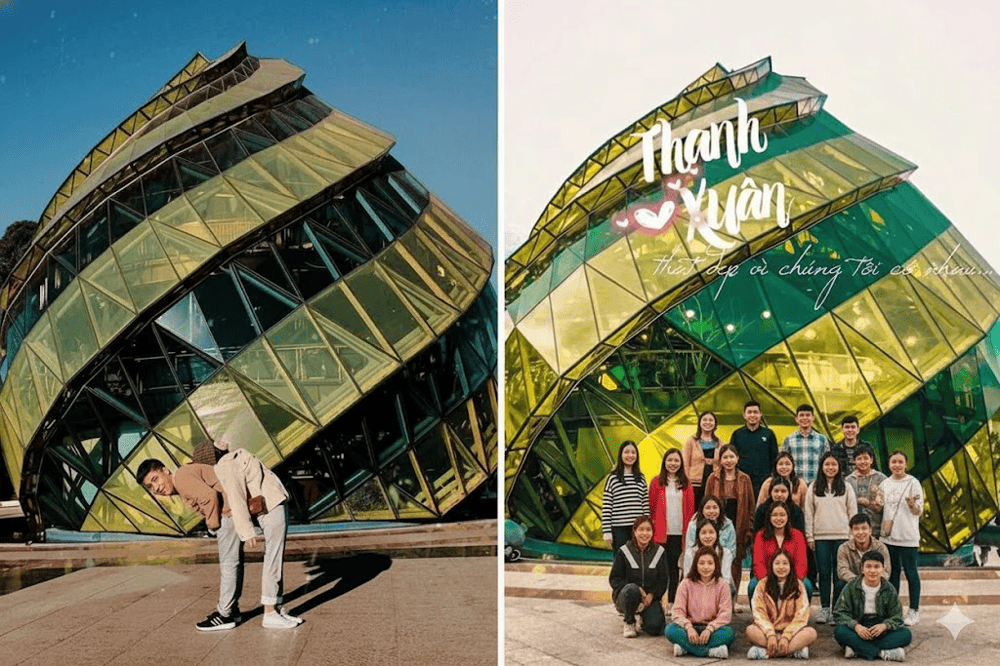 Gợi &yacute; tạo d&aacute;ng chụp nh&oacute;m tại Quảng trường Đ&agrave; Lạt